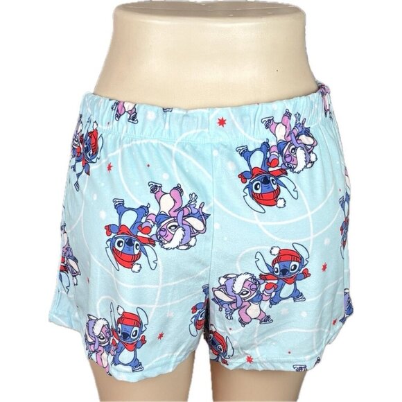 Disney XL Blue Lilo & Stitch Skating Graphic Velour Short Sleeve & Short PJ Set - Picture 5 of 10